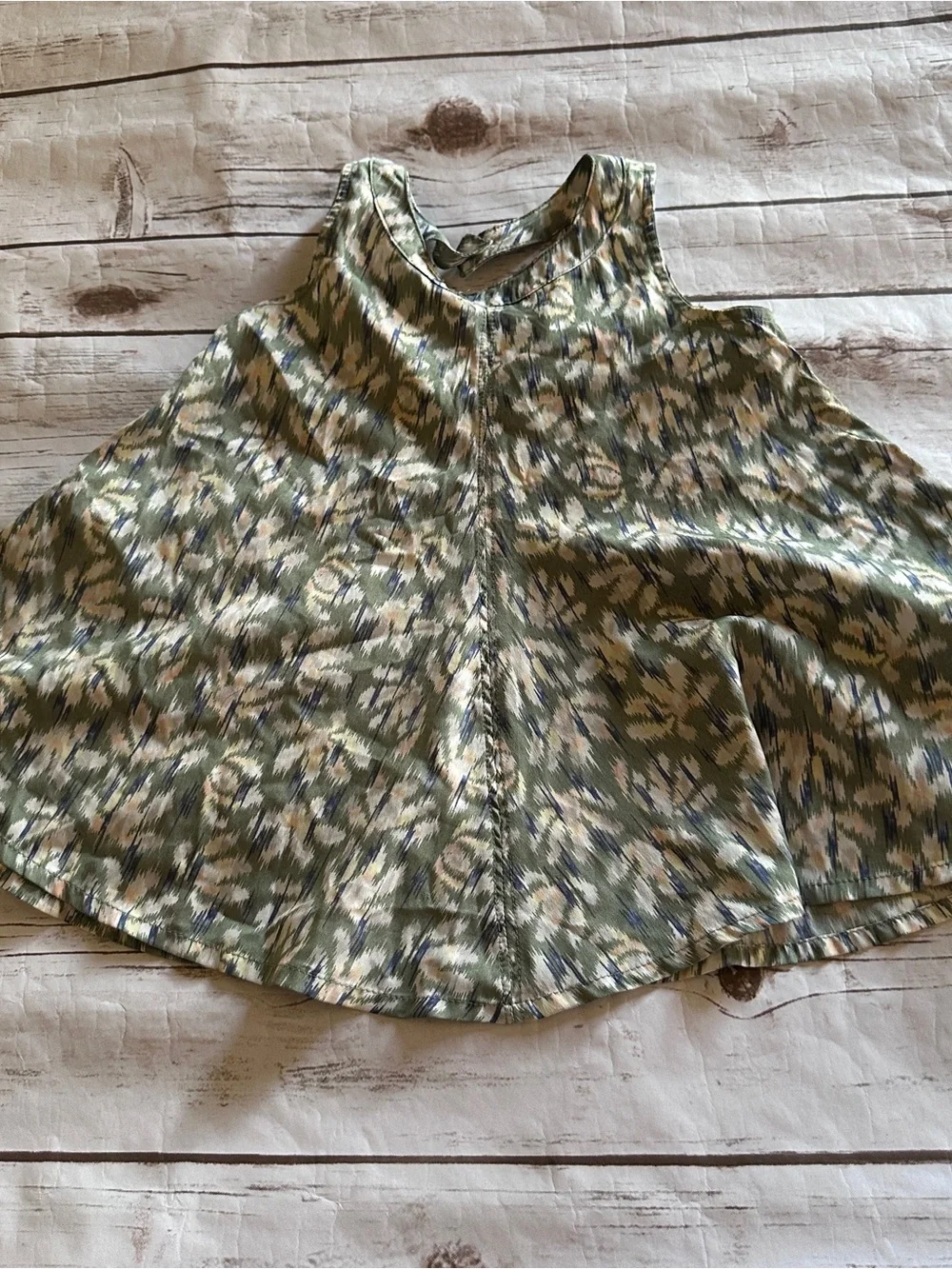 Old Navy green print kids vguc dress size 12-18 months